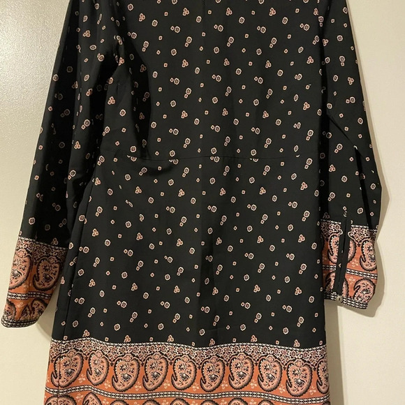 Abercrombie and Fitch Long Sleeve Paisley Boho Shift Dress Size Medium - Picture 2 of 9